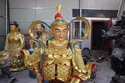 康大雕塑 廣西南寧雕塑 玻璃鋼貼金雕塑 優質韋陀雕塑